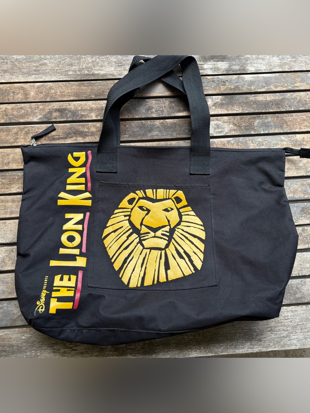 Disney’s The Lion King Black Canvas Tote Bag with Gold Graphic